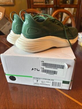 APL Women's Streamline Sneakers in Deep Green and White Sole